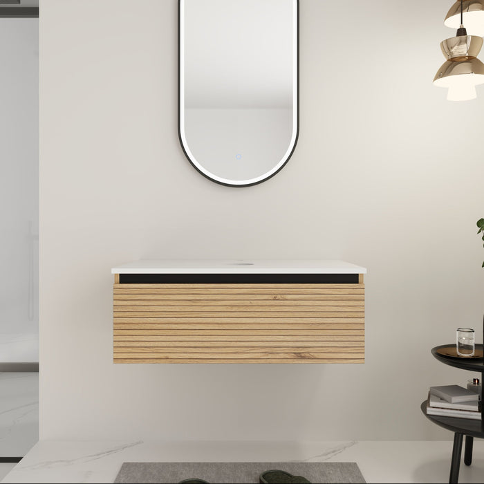 Wall Mounted Bathroom Vanity & 1 Soft Close Drawer (Excluding Sink) Home Essentials