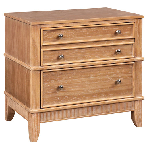 Hazel - 3 Drawer Side Table For Living Room, Hallway, Entryway (Set of 2) - Natural Hearth and Haven