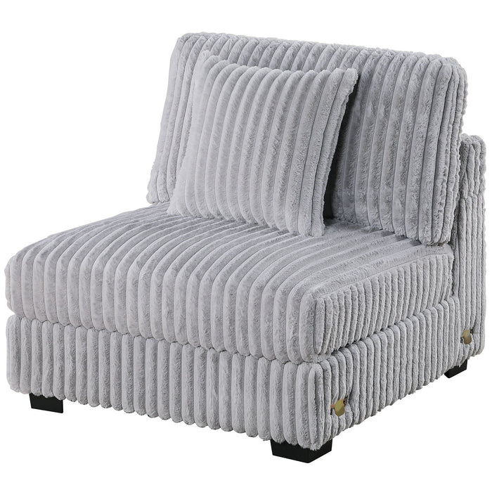 Armless Chair Modular With Pillow Living Room Furniture - Gray / Mink Home Essentials
