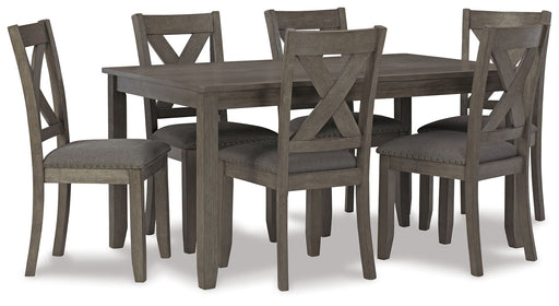 Caitbrook - RECT DRM Table Set (Set of 7) - Gray Signature Design by Ashley®