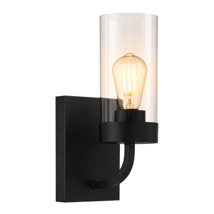 Zephyr - Single Light Sconce - Black / Clear Ashcroft Furniture