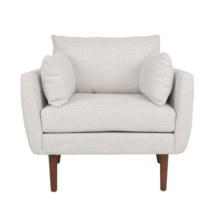 Luminate - Upholstered Fabric Club Chair With Tapered Legs And 2 Accent Pillows
