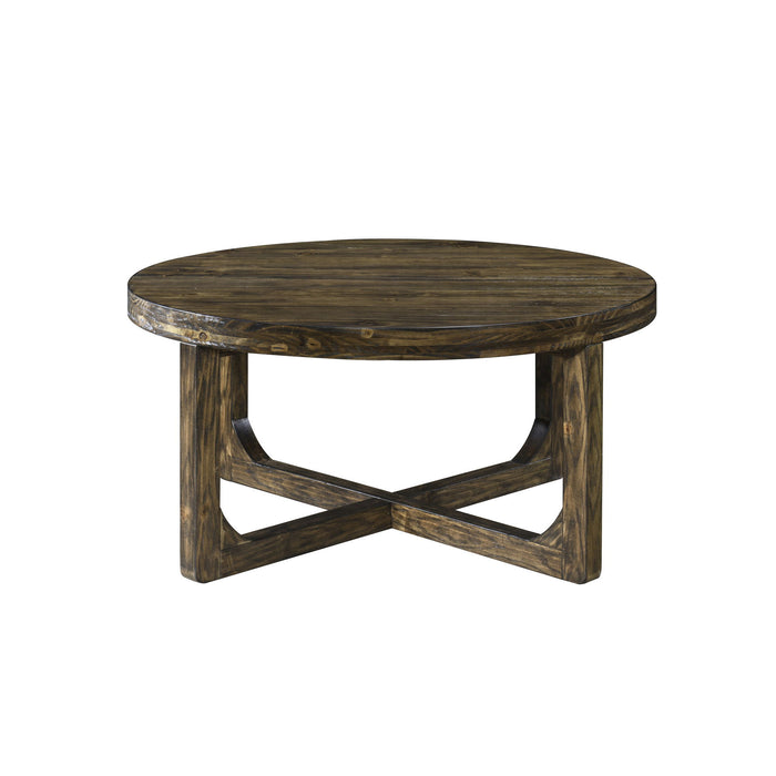 Kerby - Round Coffee Table - Dark Brown New Classic