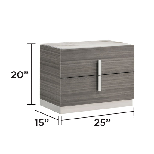 Altima - 2 Drawer Nightstand - Gray Matrix Furniture Group