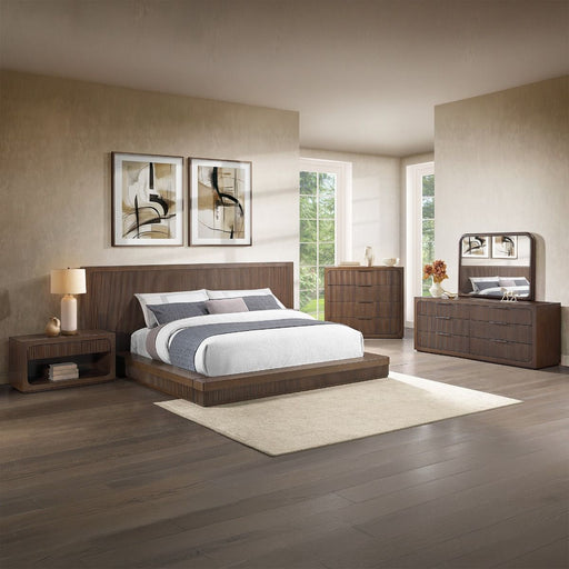 Leanna - Nightstand With Wood Top - Brown Oak ACME