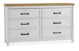 Kerisden - Six Drawer Dresser - White / Brown Signature Design by Ashley®