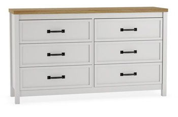 Kerisden - Six Drawer Dresser - White / Brown Signature Design by Ashley®