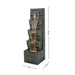 4 Tier Cascading Waterfall Fountain With Warm LED Lights, For Patio - Gray Daily Nest