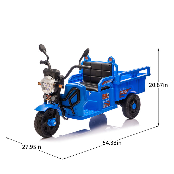 12V Kids Electric 3 Wheel Cargo Truck With LED Lights & Music Daily Nest