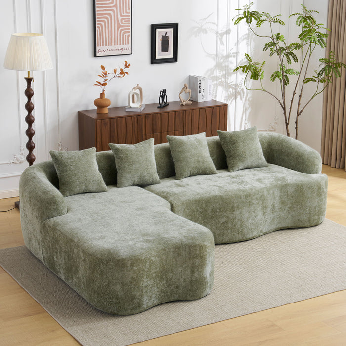Modular L-Shape Sectional Sofa With Curved Chaise Home Essentials