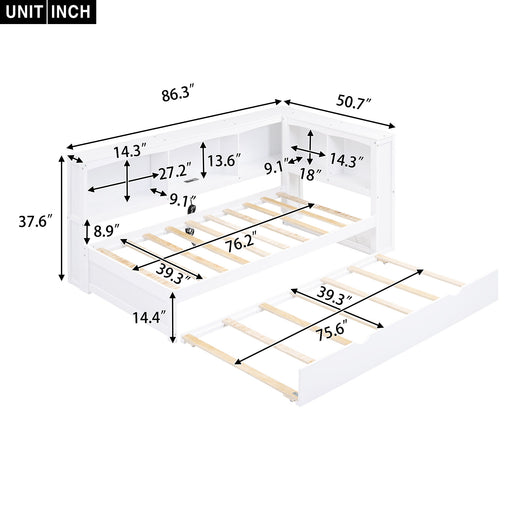 Daybed With Trundle, Storage Cabinets, USB Ports Hearth and Haven