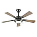 5 Blades Ceiling Fan With LED Light 3000 - 6500K Dimmable, 6 Speed Levels, Reversible Ceiling Fan - Matte Black Daily Nest