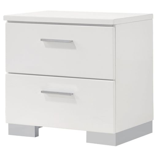 Dulcey - 2 Drawer Nightstand - Gloss White Furniture Max