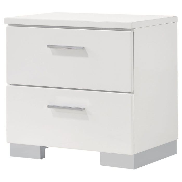 Dulcey - 2 Drawer Nightstand - Gloss White
