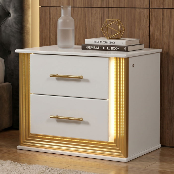 Obsession - 2 Drawer Nightstand - White Matrix Furniture Group