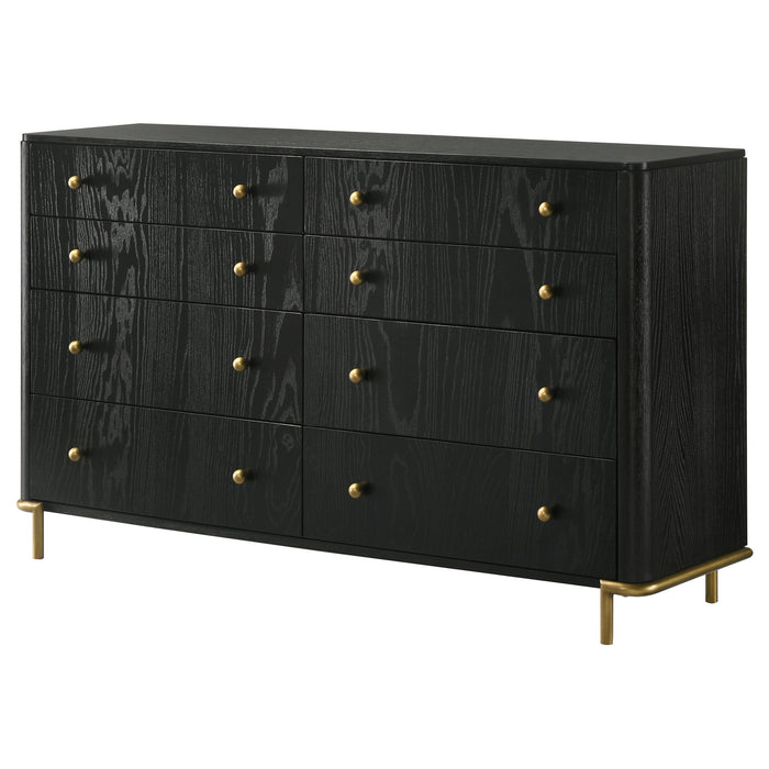 Anser - 8 Drawer Dresser - Black Furniture Max