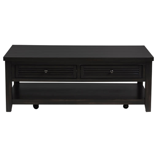 Sutter - 2 Drawer Rectangular Coffee Table - Dark Brown Furniture Max