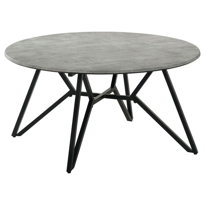 Garfield - 2 Piece Round Smarttop Coffee And End Table Set - Cement Gray