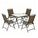 Outdoor Furniture Set, Foldable Patio Dining Set With Table And Chairs - Dark Brown Home Essentials