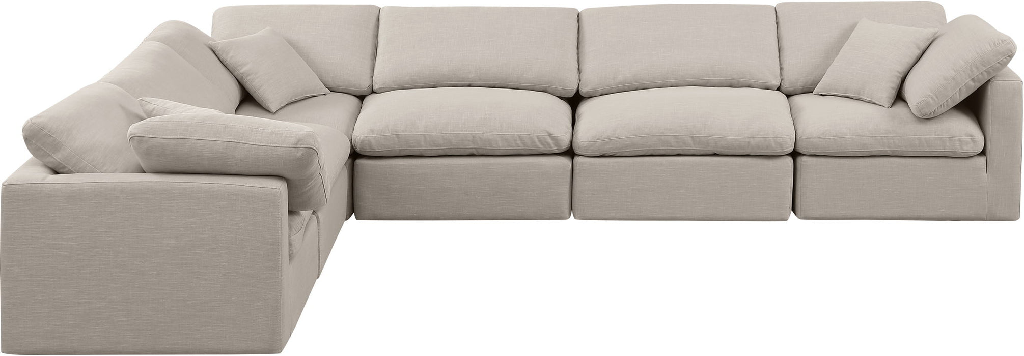 Indulge - Linen 6 Piece Modular Corner Sectional Meridian Furniture
