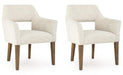 Marxmore - Dining Upholstered Arm Chair (Set of 2) - Beige / Brown Benchcraft®