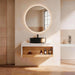 Floating Bathroom Vanity With Glossy Round Vessel Sink Home Essentials