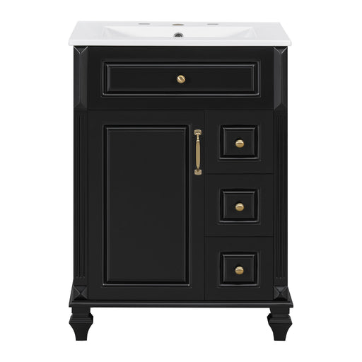 Freestanding Bathroom Vanity With Sink, 3 Drawers & Flip-Out Drawer Hearth and Haven