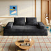 Multifunctional Convertible Sofa Bed With 2 Tumbler Backrests And 2 Pillows, Deep Seat Couch Home Essentials
