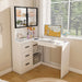 L-Shaped Computer Desk With Glass Cabinets, Built In LED Lights, USB Charging Ports Home Essentials