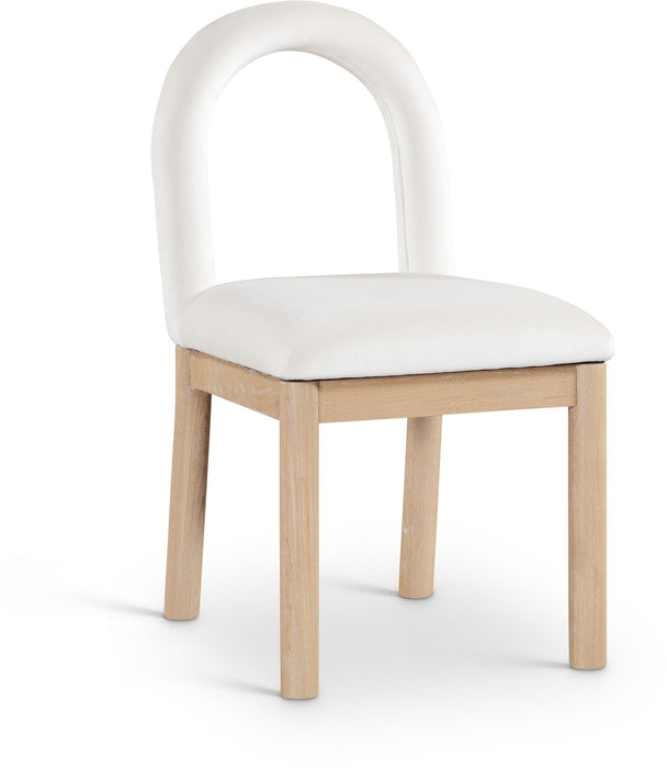 Conrad - Velvet Dining Chair With Natural Legs Meridian Furniture