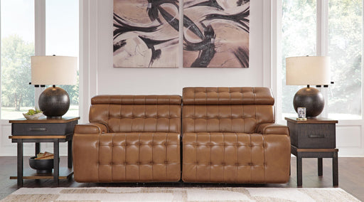 Temmpton - 2-Piece Power Reclining Sectional Loveseat - Chocolate Signature Design by Ashley®