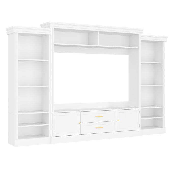 Elegant Entertainment Center Wall Unit With Bookshelves Hearth and Haven