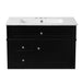Wall Mounted Bathroom Vanity With 2 Drawers, 1 Tip Out Drawer, 3 Holes Sink Hearth and Haven