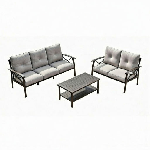 Patio Furniture Set With Coffee Table And Cushions For Backyard Home Essentials