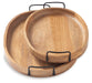 Jocelyne - Tray Set (Set of 2) - Brown / Black Signature Design by Ashley®