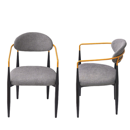 Modern Upholstered Dining Chair With Accented Armrests (Set of 2) Home Essentials
