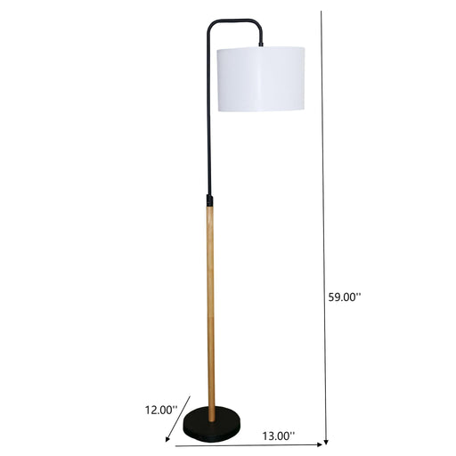 Lior - Arc Floor Lamp With Cylinder Shade - Black Ashcroft Furniture