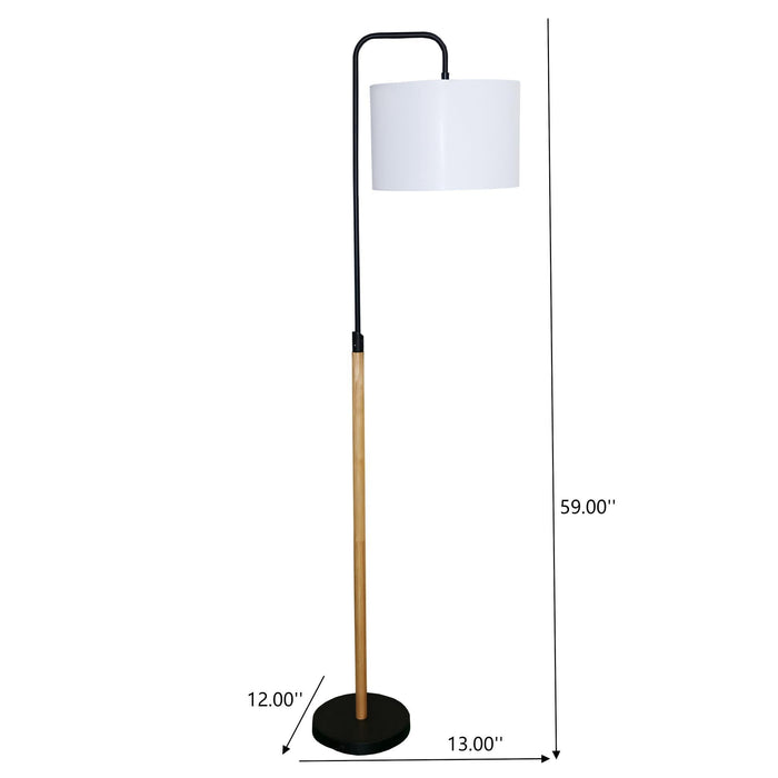 Lior - Arc Floor Lamp With Cylinder Shade - Black Ashcroft Furniture