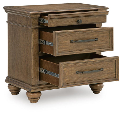 Karallin - Three Drawer Night Stand - Medium Brown Signature Design by Ashley®