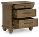 Karallin - Three Drawer Night Stand - Medium Brown Signature Design by Ashley®