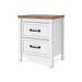 Kerisden - Two Drawer Night Stand - White / Brown Signature Design by Ashley®