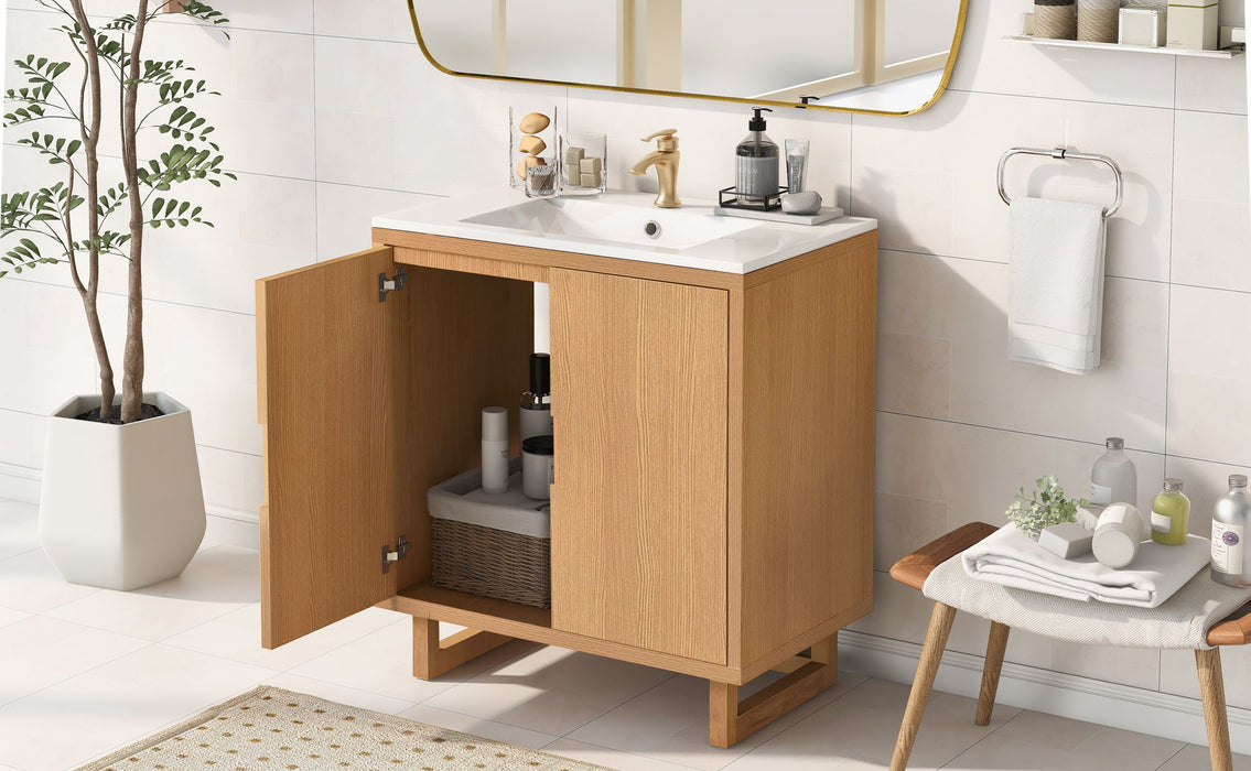 Bathroom Vanity Set With Sink, Combo Cabinet, Bathroom Storage Cabinet, Solid Wood Frame Hearth and Haven