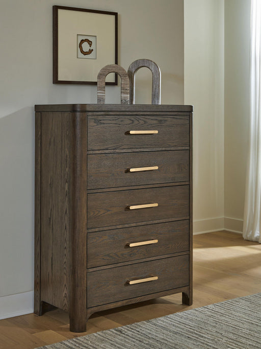 Radkin - Five Drawer Chest - Burnished Brown Signature Design by Ashley®