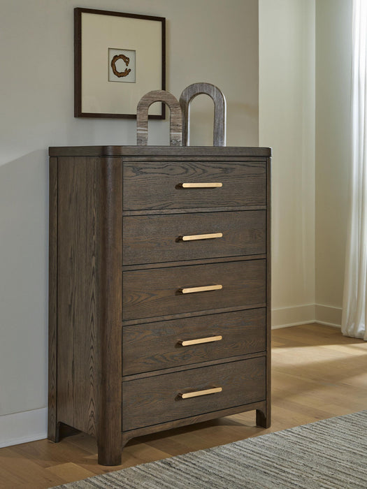 Radkin - Five Drawer Chest - Burnished Brown Signature Design by Ashley®