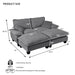 Modular Sectional Sofa With Movable Ottoman & Pillows Home Essentials