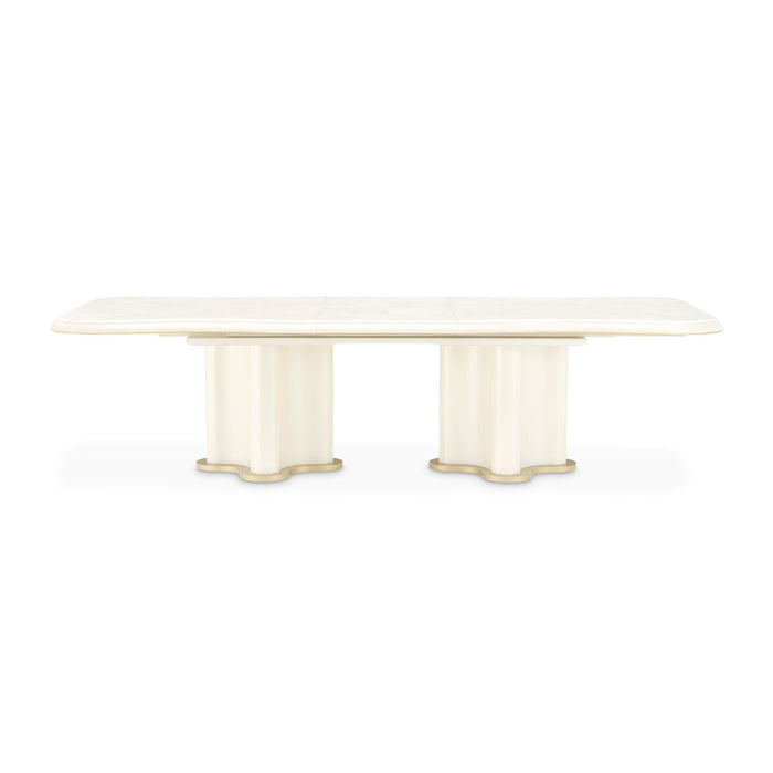 La Terrazza - Double Pedestal Dining Table - Creamy Pearl