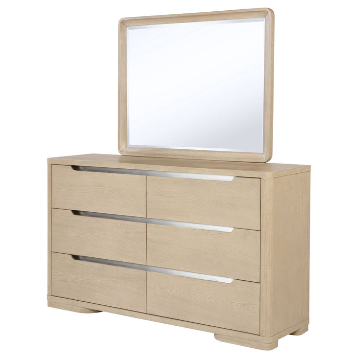 Mirador - 6 Drawer Dresser And Mirror Set - Light Oak Furniture Max