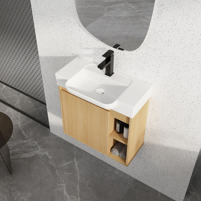 Wall Mounted Bathroom Vanity With Sink & Soft Close Door Home Essentials
