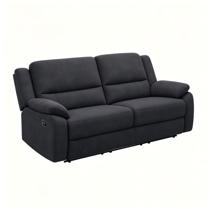 2 Seat Manual Reclining Loveseat With 150° Recline & Footrest - Black Home Essentials