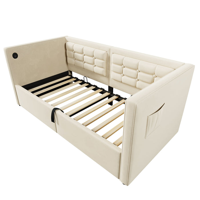 Upholstered Daybed With Hydraulic Storage And USB / Type - C Charging Artistry At Home